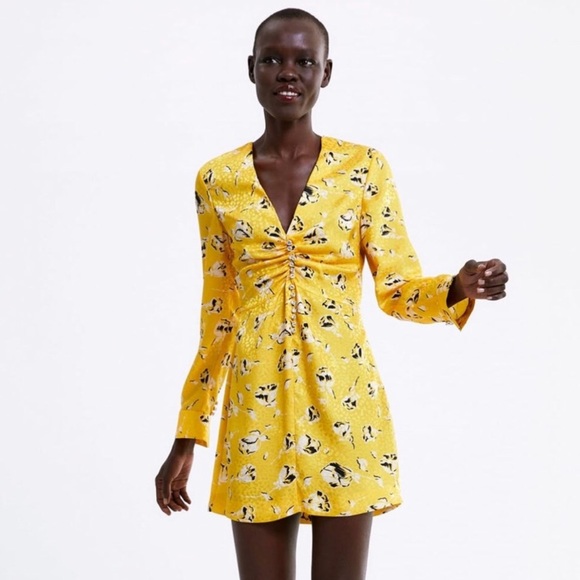 SOLD Silky Zara Floral Summer Mini Dress - Picture 3 of 7